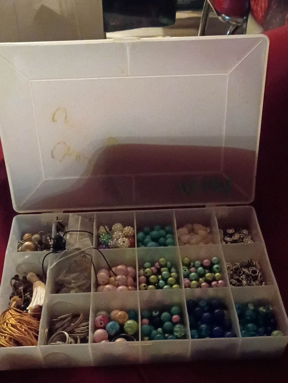 Plastic Compartment Jewelry Organizer Box in Clear/White